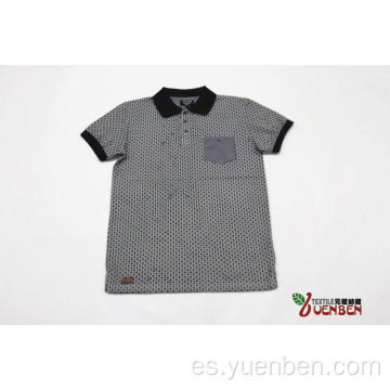 Jersey liso con estampado y camisa con bolsillo Oxford